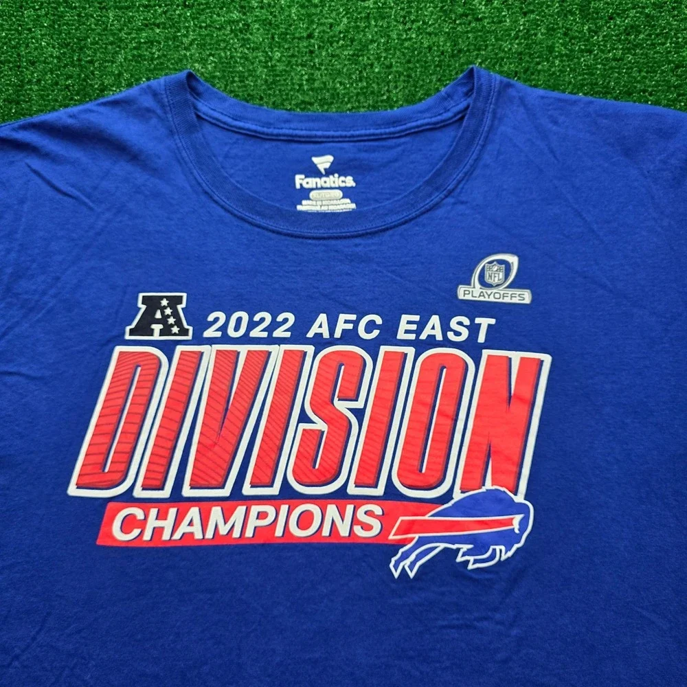 Buffalo Bills 2022 AFC‎ East Division Champions Tshirt Mens XL Blue NFL Football